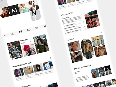 MXN FASHION WEBSITE black clothes design e commerce fashion figma modern ui website white