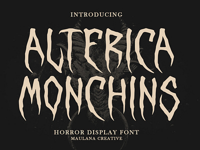 Alterica Monchins Horror Display Font branding font fonts graphic design horror font letter font logo modern font nostalgic vintage font