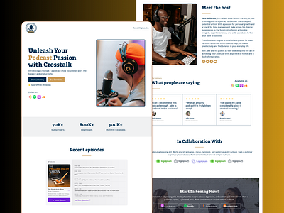 Carrd Template for Podcasters animation carrd carrd template carrd.co graphic design landing page one page website podcast template ui web design