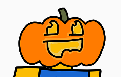 Derptober 14th-Pumpkin man derps derptober halloween illustration random