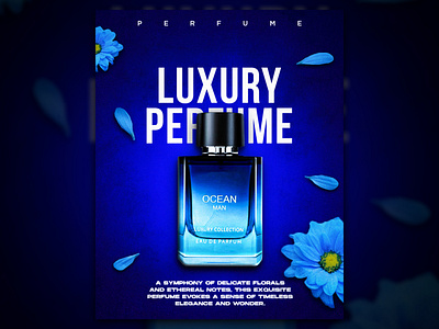 Poster design for luxury perfume brand | Poster contest banner banner design blue perfume blue poster burger post graphic design luxury perfume perfume poster poster design social media post social media posts