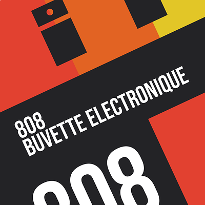 808 - Buvette Electronique branding club coktail design discotheque electro graphic design illustration logo music people vector
