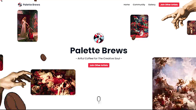 Palette Brews (Art and Coffee Community) - Landing Page art art community brews coffee community palette palette brews ui web web design web ui