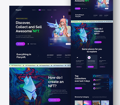 NFT landing page design adobe xd crypto landing page figma nft ui ui design ui ux ux design