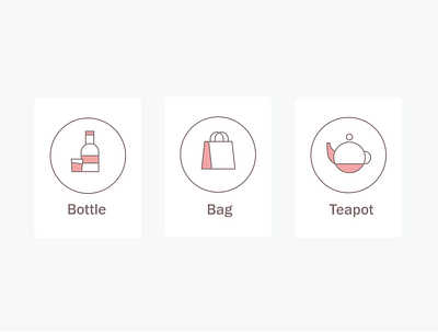 Teapot icon Bag icon Bottle icon design graphic design illustration logo typography vector