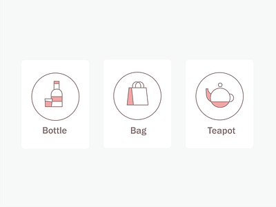 Teapot icon Bag icon Bottle icon design graphic design illustration logo typography vector