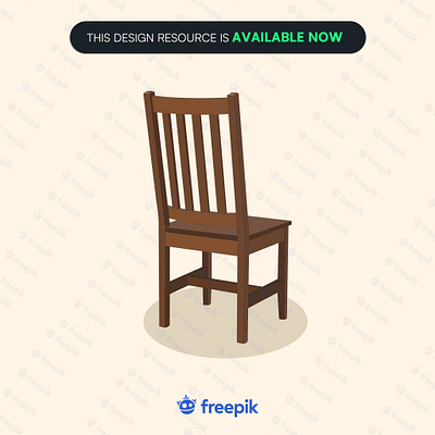 Back side wooden chair realistic vector illustration wooden chair seat replacement