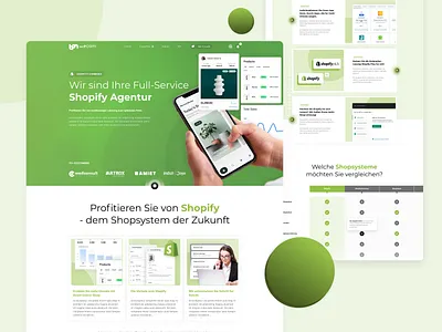 SaaS Ecommerce Landing Page adobe xd design ecom ecommerce green iphone landing page saas service shopify ui web design website