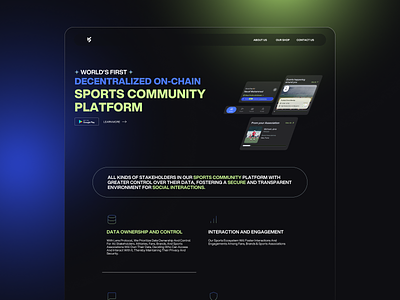 Landing Page Design for App Startup | Navaf Muhammed black figma figmadesign hero landingpage modernui neon sports startup tech ui uidesign uiux website