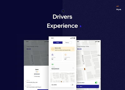 Wynk ride-hailing service: Drivers experience mobile app ride hailing app ui visual design