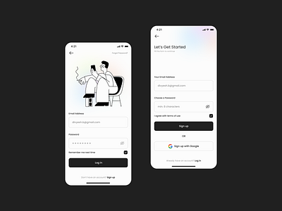 Minimal Login & Signup UI animation app application application design application ui branding design graphic design icon illustration login screen logo mobile app typography ui ui design uidesign ux ux design vector