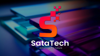 SataTech Adapting The future branding design graphic design illustration logo typography vector