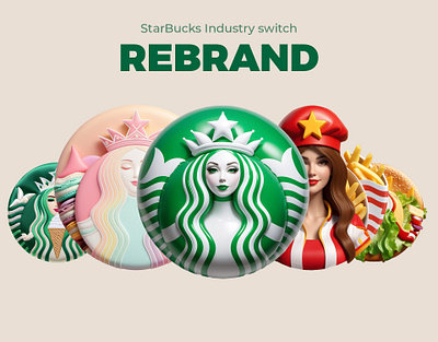 What if Starbucks ventured into new industries? 3d 3d logo ai design logo logo diffusion redesign starbucks