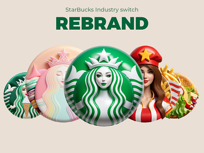 What if Starbucks ventured into new industries? 3d 3d logo ai design logo logo diffusion redesign starbucks