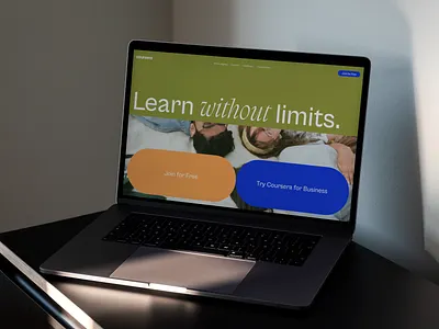 E-learning platform Coursera - redesign branding card design composition e learning eclectic education figma hero section homepage landing page layout learning platform logo modern online learning school typography uiux vibrant web design