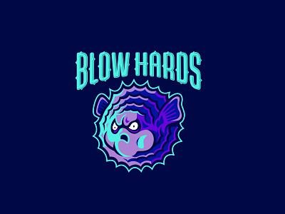 Blow Hards blow fish branding design graphic design illustration illustrator logo puffer fish vector
