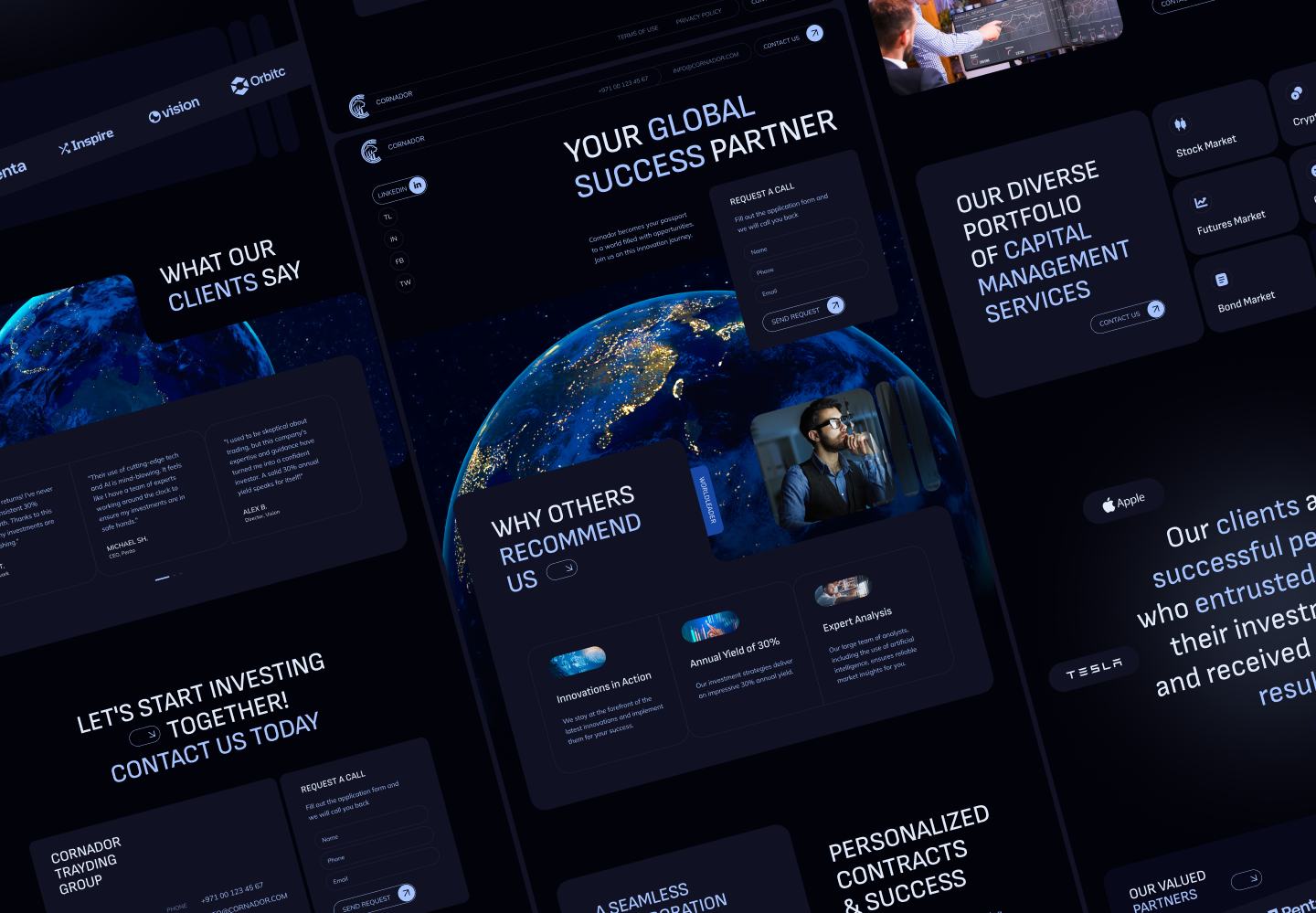 Landing page for trading company dark landing landingpage promo trade ui ux website