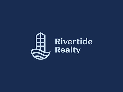 Rivertide Realty brand build brand identity brand logo branding building graphic design land logo logo design logo designer logo maker minimal logo monogram logo property real estate realty river river house river land tide