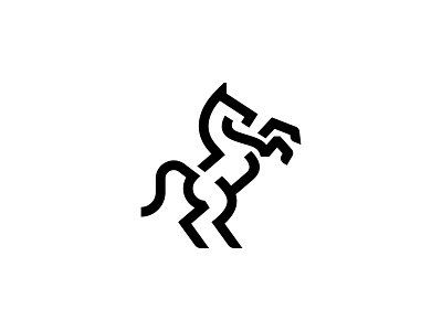 Iconic Standing Horse Logo animal design finance horse horse logo logo logo design logodesign minimal minimalist logo mustang stable stallion strong