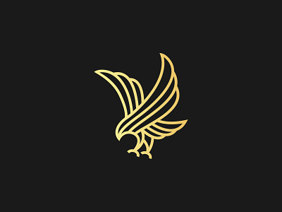 Golden Flying Bird Logo abstract bird animal bird logo design eagle logo flying bird golden bird hawk icon logo logo design logodesign minimal minimalist logo