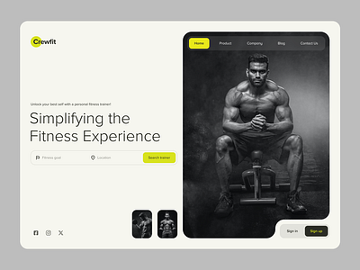 Personal Fitness Trainer beauty design experience fitness gym header health inspiration interface minimal modern product responsive tracker ui user ux web website wellness