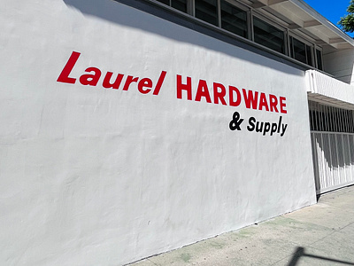 Hand Painted Wall Sign - Laurel Hardware & Supply _Los Angeles branding design hand painted logo sign graphics sign painter sign painting