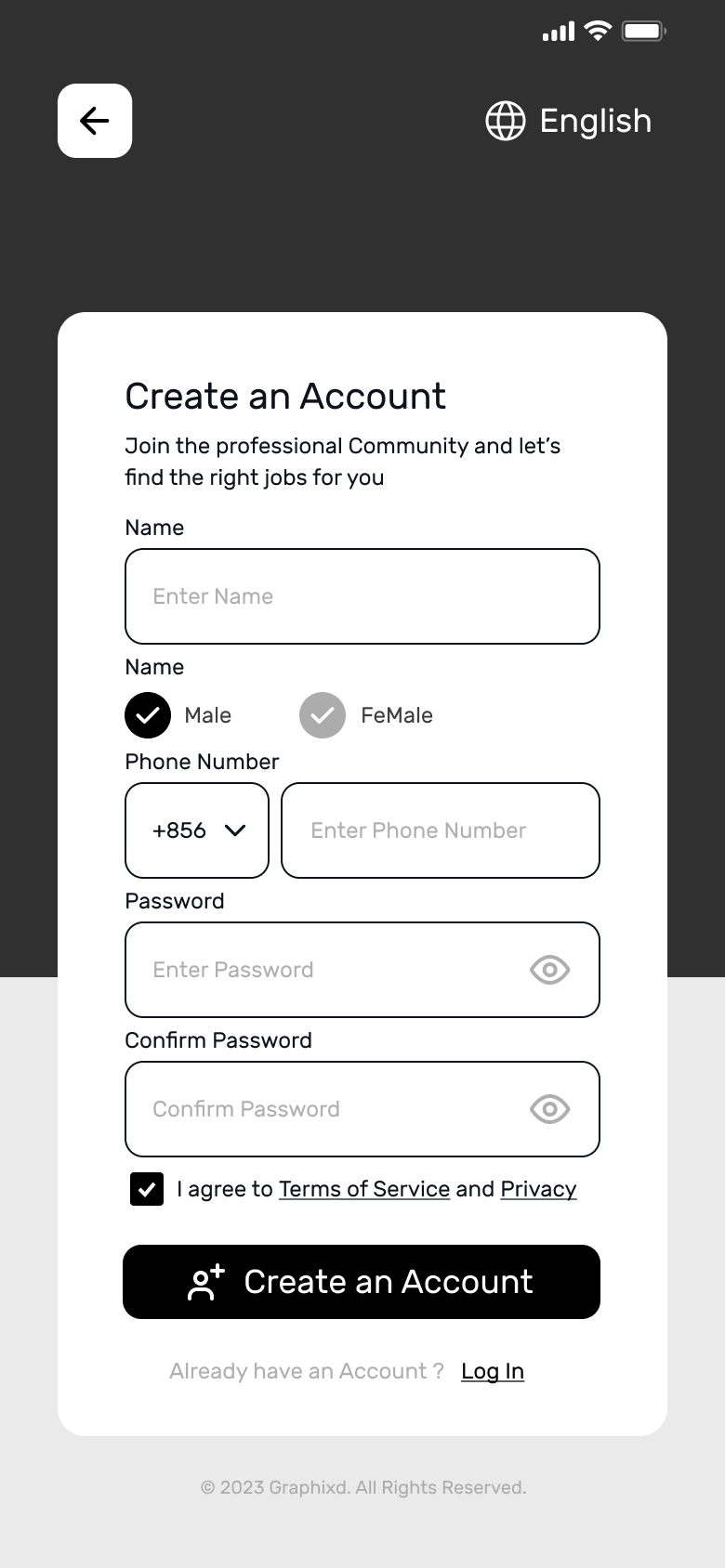#001 ✨ Prompt: Sign Up UI #GraphixD #DailyUI dailyui design graphixd ui