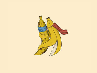 Two nanas art banana design drawing graphic design illustration vector