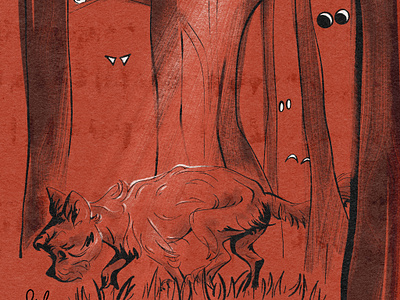 Day 11 - Wander | Inktober 2023 book challenge children dog fall forest halloween illustration ink inktober kid lit october spooky texture wander woods yorkie