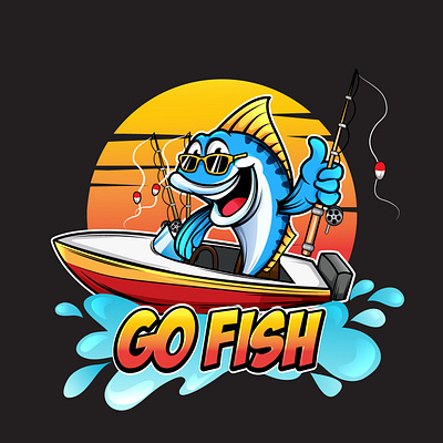 Go fish branding design graphic design illustration logo vector