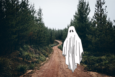 Lonely Ghosts design digital art drawing figma ghost graphic design illustration nature project spooky ui