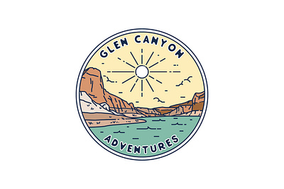 Glen Canyon adventure animation apparel badge brand brand design branding design graphic design illustration landscape line logo logo design logo type logos monoline motion graphics sticker tshirt design