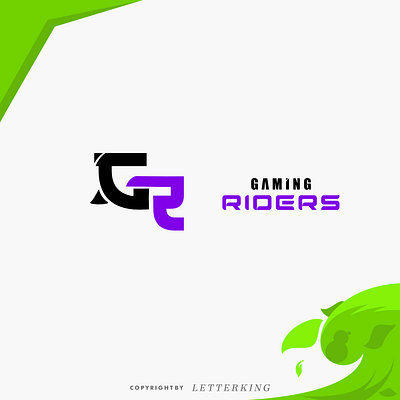 Gaming Riders with letters GR Monogram animation branding design graphic design illustration logo monogram typography vector