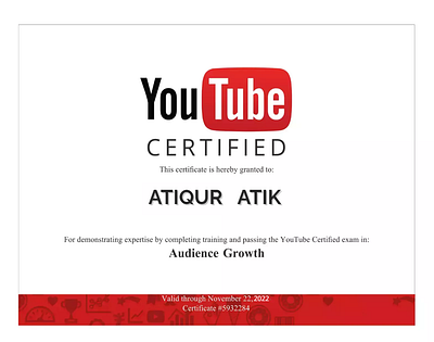 Certificate for YouTube branding