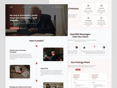 AfterLife Landing Page ui ux website design