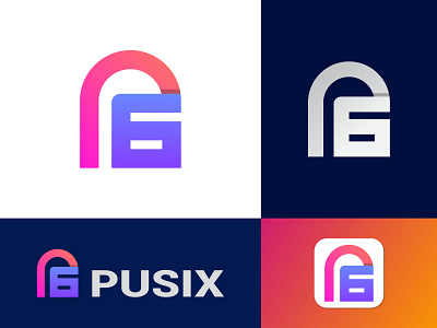 Pusix Modern logo design 3d abstract logo app logo branding creative logo design icon letter logo logo logo design logo maker logo mark logo type logos minimal logo minimalist logo modern logo p logo six logo