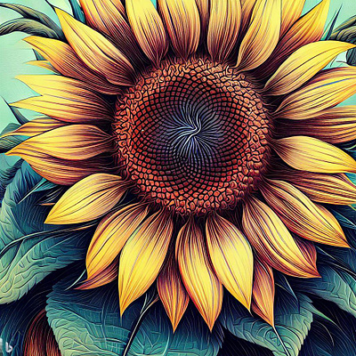 Sunflower | Heliotropism | tracingflock artificial intelligence dalle 2 digital art digital illustration graphic design illustration seeds sunflower tracingflock yellow