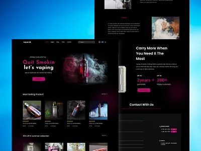 Vape selling website design fahim ahmed graphic design graphics mobile app saas theme ui uk usa ux ux ui vape website wordpress