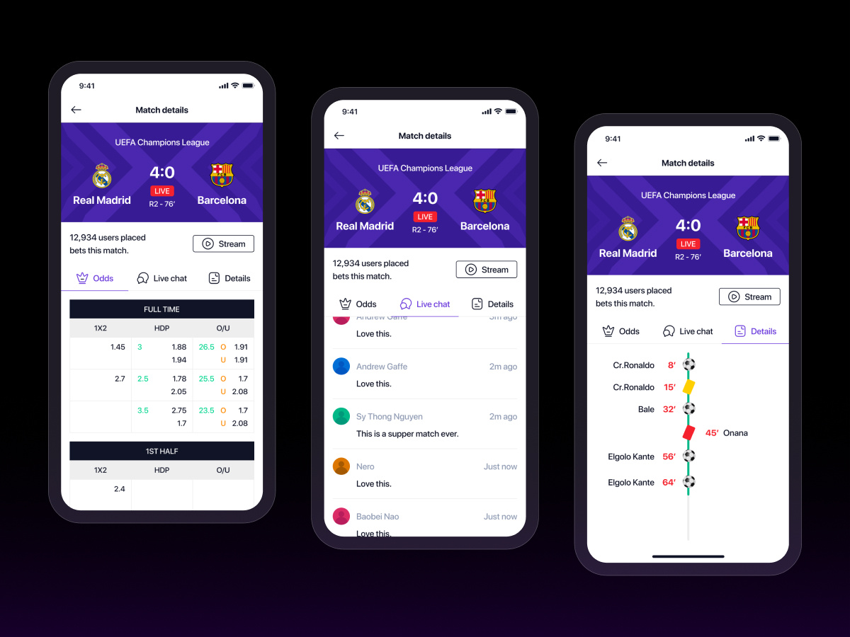 Sports Betting App UI Kit by Sy Thong Nguyen on Dribbble