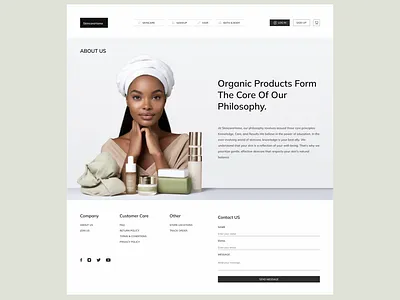About Us | SkincareHome Website (B) about us contact us form minimal organic skincare ui ux web design