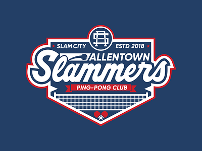 Allentown Slammers badge design branding graphic design logo monogram ping pong sports logos vector