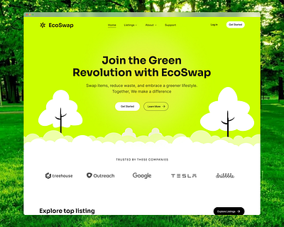 EcoSwap climate change eco green landing page product design webdesign website