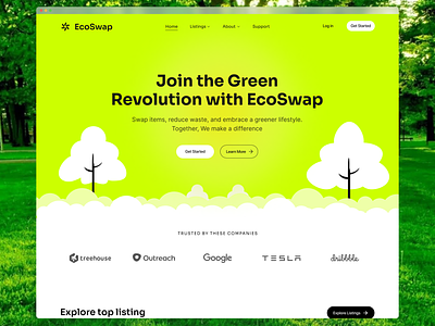 EcoSwap climate change eco green landing page product design webdesign website