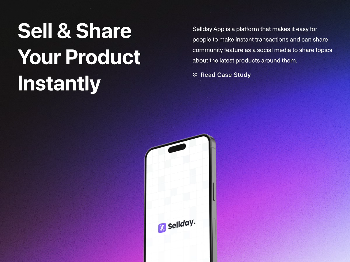 Sellday App - Instant Transaction Maker animation bank cart case study e commerce finance instant transaction mobile app money shop shopping social media store transaction