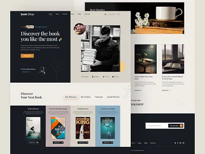 Bookshop landing page Design audible audio book bookshop bookstore branding clean creative design ecommerce graphic design landing page minimal trend design ui ui design ui trend uiux user interface ux design website design