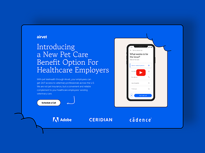 Airvet Landing Page Concept airvet app campaigns creative design dogs flat design homepage interaction landing page pet pet care pet parents ppc productivity responsive responsive design veterinarians virtual care web design website redesign