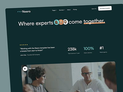 Neero - Consulting Webflow template app bitmoji branding design graphic design hero illustration logo metrics portrait reviews template ui video webflow