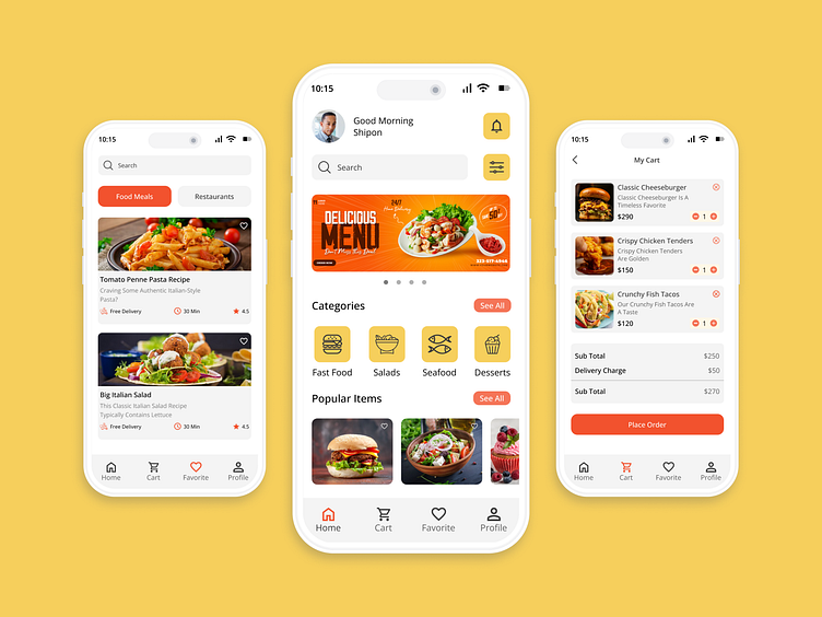 Restaurant Mobile app UI Design by Shipon Hossain on Dribbble