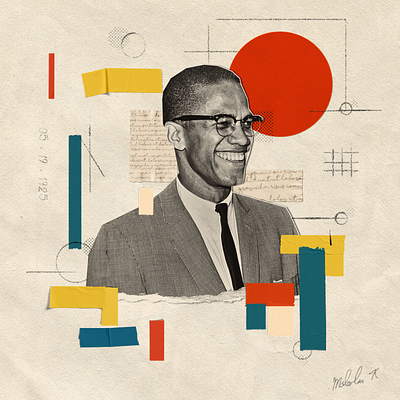 Malcolm X african american bauhaus black history black power collage design geometric graphic design malcolm x photoshop