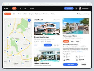 Filex admin dashboard apartment homepage landing page property management property marketing property search real estate real estate agency real estate agent realestate residence ui ui design web design website